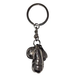 Porte-clés pénis en métal argenté Diablo Picante – photo 1