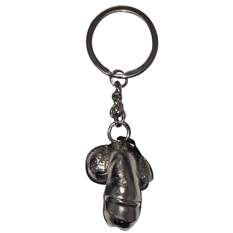 Diablo Picante Silver Metal Penis Keyring – image 1