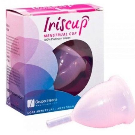 IrisCup große rosa Menstruationstasse mit Sterilisationsbeutel