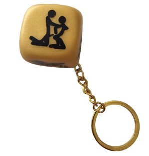 Diablo Picante Gold Dice Keyring with Poses – image 1