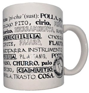Diablo Picante white mug with playful penis synonyms 370 ml – image 1