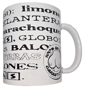 DIABLO PICANTE white mug for adults with playful breast motif 370 ml – image 1