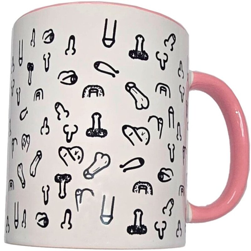 Diablo Picante white penis cup with pink handle 370 M – image 1 Diablo Picante white penis cup with pink handle 370 M – image 1