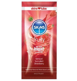 SKINS glijmiddel op waterbasis met aardbei 5 ml – foto 1