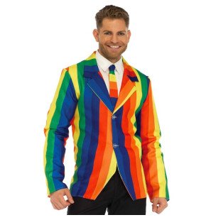 Heren blazerpak met regenboogstrikjes voor een speelse look – foto 1