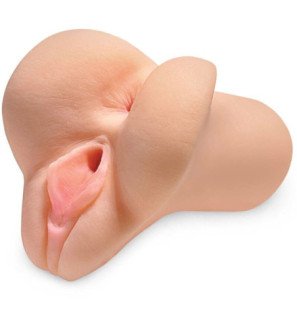 PDX PLUS+ double realistic masturbator with vagina and anus, FantaFlesh TPR, light skin tone – image 2