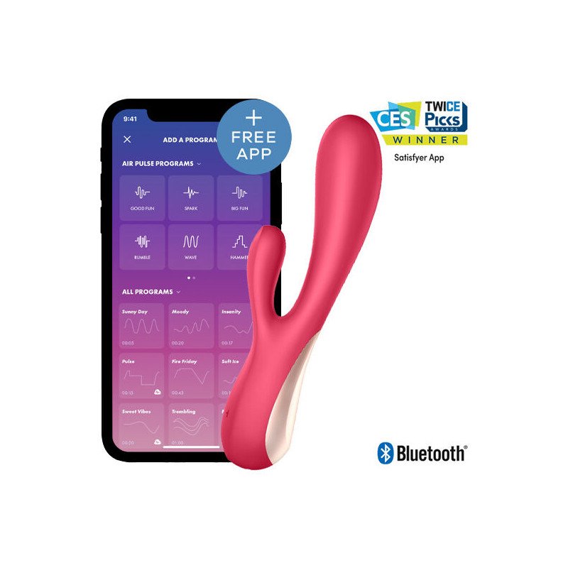 Satisfyer Flex Mono appgesteuerter Vibrator in Rot oder Rosa – Bild 1