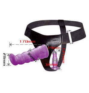 Harnais vaginal et anal Baile Lilac avec forme stimulante du point G, 17 cm – photo 2