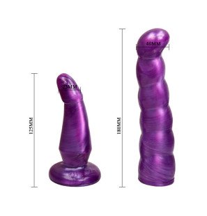 Harnais vaginal et anal Baile Lilac avec forme stimulante du point G, 17 cm – photo 7