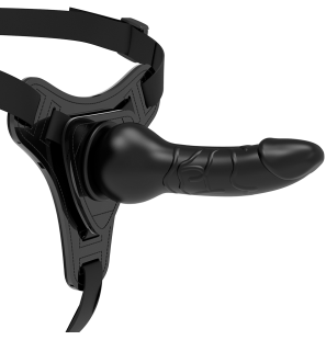 Gode-ceinture réaliste noir en silicone de 16 cm – photo 1