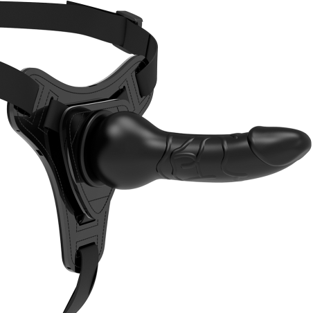 Realistische zwarte siliconen strap-on van 16 cm – foto 1