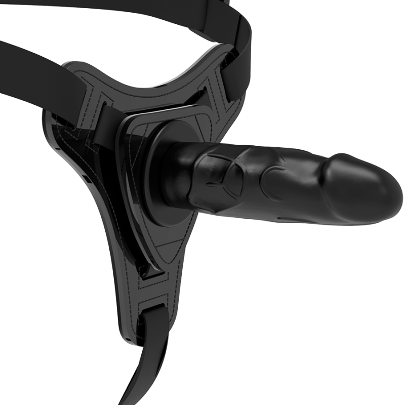 Realistic black silicone harness, 15 cm – image 1