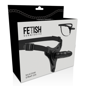 Realistic black silicone harness, 15 cm – image 5