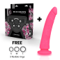 Różowy dildo z uprzężą z silikonu, 20 cm lub 4 cm – zdjęcie 2
