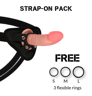 ROCK ARMY Harness mit realistischer Doppeldichte-Dildo 14 cm – Bild 1