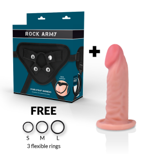 ROCK ARMY Harness mit realistischer Doppeldichte-Dildo 14 cm – Bild 2