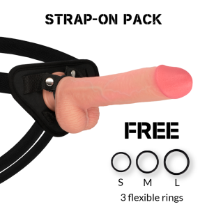 Uprząż strap-on ROCK ARMY z silikonowym dildo Kingcobra 24 cm – zdjęcie 1