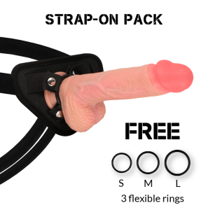 Uprząż strap-on Rock Army z silikonowym dildo 21 cm – zdjęcie 1