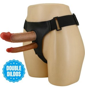 Pretty Love Keaven uniwersalna uprząż z wygodnym podwójnym dildo – zdjęcie 2