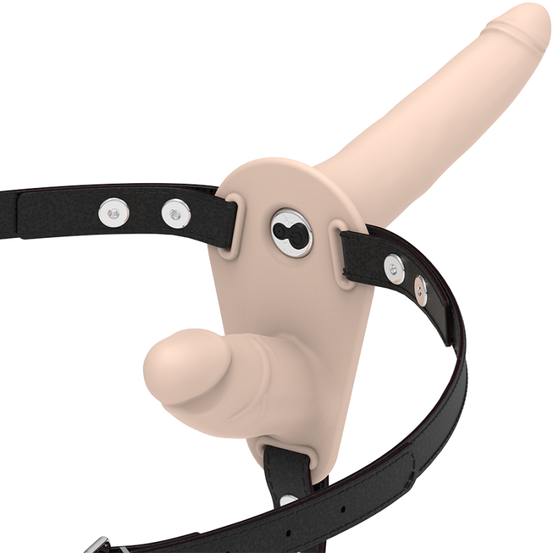 Fetish Submissive Harness Double-Penetration Vibrator 15 cm – image 1