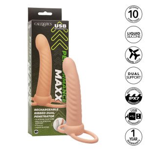 CALEXOTICS Maxx Double-Ribbed Dildo with 10 Vibrations – image 2