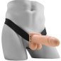 Realistic vibrating hollow strap-on with balls, 17,8 cm – image 1