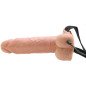 Realistic vibrating hollow strap-on with balls, 17,8 cm – image 4