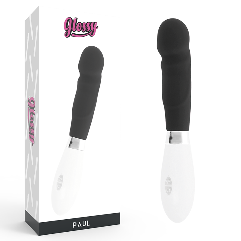 GLOSSY black vibrator, 12 cm, for targeted stimulation – image 1
