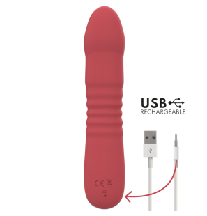INTENSE Juni Up en Down vibrator met 10 vibraties, rood, 17,3 cm – foto 3