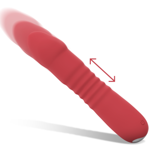 INTENSE Juni Up en Down vibrator met 10 vibraties, rood, 17,3 cm – foto 4