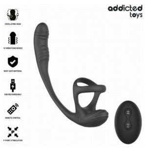 Addicted Toys vibrating anal plug with 360° movement and testicle stimulator – image 2